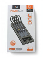 J-Cell model J-118 solar power bank with built-in charging cables.